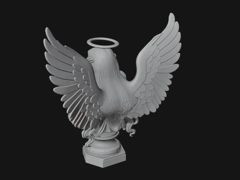 Winged Angel Woman Bust Statue Design 1 - 3D Print Model 3D Print Model