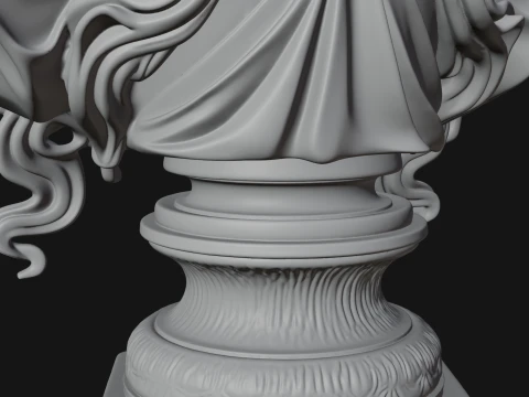 Winged Angel Woman Bust Statue Design 1 - 3D Print Model 3D Print Model