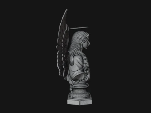 Winged Angel Woman Bust Statue Design 1 - 3D Print Model 3D Print Model