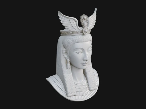 Winged Egyptian Goddess Bust Statue Design 1 - 3D Print Model 3D Print Model