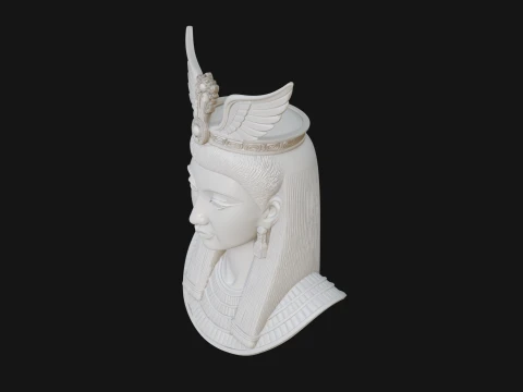 Winged Egyptian Goddess Bust Statue Design 1 - 3D Print Model 3D Print Model