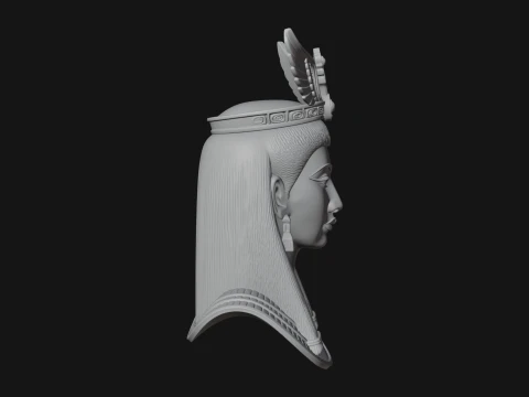 Winged Egyptian Goddess Bust Statue Design 1 - 3D Print Model 3D Print Model