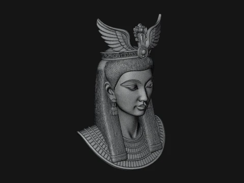Winged Egyptian Goddess Bust Statue Design 1 - 3D Print Model 3D Print Model
