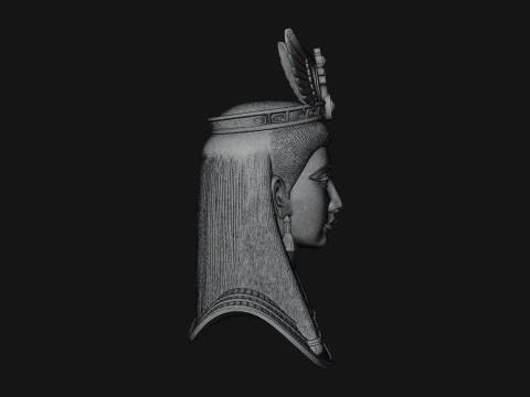 Winged Egyptian Goddess Bust Statue Design 1 - 3D Print Model 3D Print Model