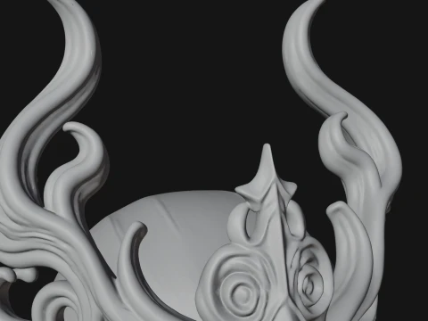 Horned Elf Lord Bust Statue Design 1 - 3D Print Model 3D Print Model