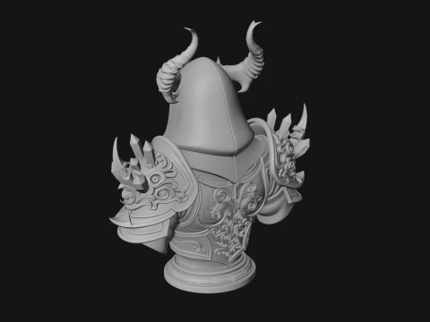 Hooded Crystal Sorcerer Bust Statue Design 1 - 3D Print Model 3D Print Model