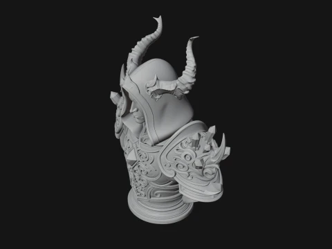 Hooded Crystal Sorcerer Bust Statue Design 1 - 3D Print Model 3D Print Model