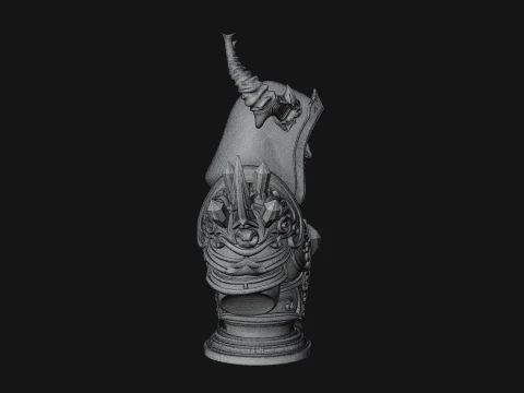 Hooded Crystal Sorcerer Bust Statue Design 1 - 3D Print Model 3D Print Model