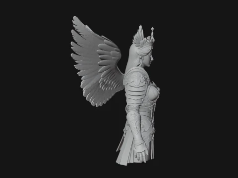 Winged Angel Warrior Bust Statue Design 1 - 3D Print Model 3D Print Model
