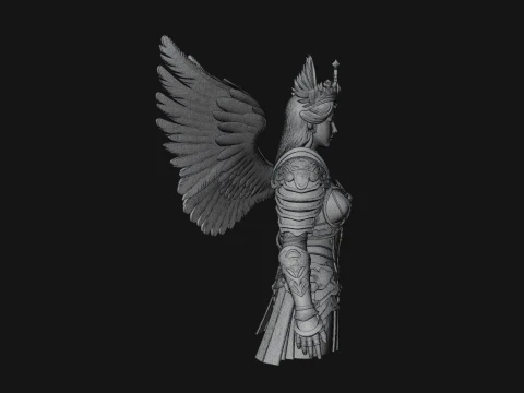 Winged Angel Warrior Bust Statue Design 1 - 3D Print Model 3D Print Model