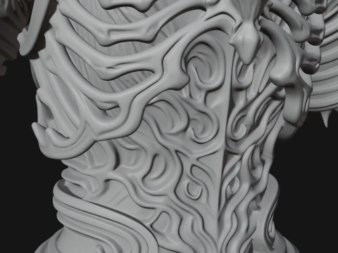 Horned Helm Skeleton Bust Statue Design 8 - 3D Print Model 3D Print Model