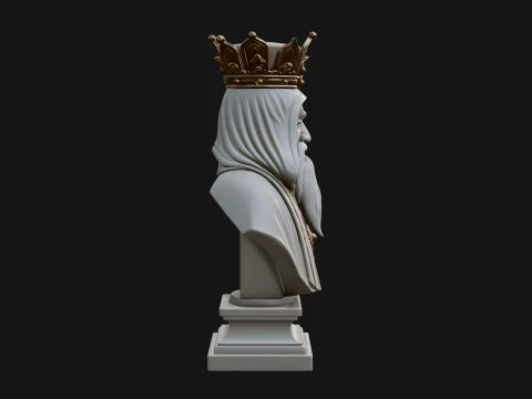 Crowned Hooded Sage Bust Statue Design 1 - 3D Print Model 3D Print Model