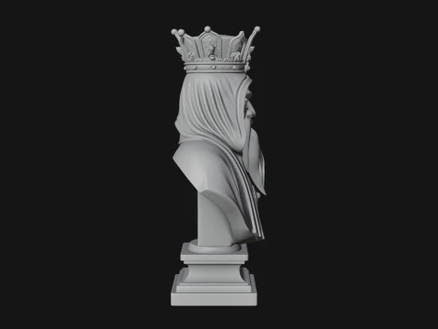 Crowned Hooded Sage Bust Statue Design 1 - 3D Print Model 3D Print Model
