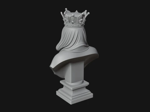 Crowned Hooded Sage Bust Statue Design 1 - 3D Print Model 3D Print Model