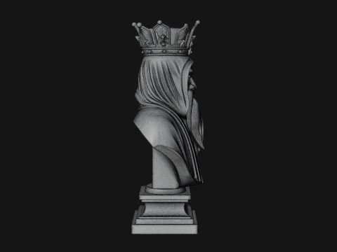 Crowned Hooded Sage Bust Statue Design 1 - 3D Print Model 3D Print Model