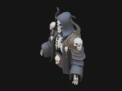 Hooded Skeleton Reaper Bust Statue Design 1 - 3D Print Model 3D Print Model