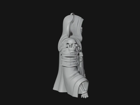Hooded Skeleton Reaper Bust Statue Design 1 - 3D Print Model 3D Print Model