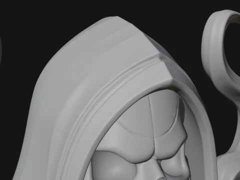 Hooded Skeleton Reaper Bust Statue Design 1 - 3D Print Model 3D Print Model