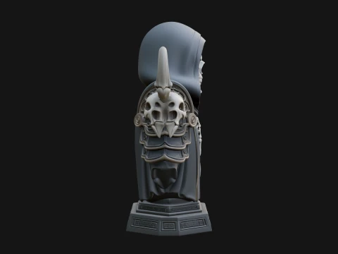 Hooded Skeleton Reaper Bust Statue Design 2 - 3D Print Model 3D Print Model