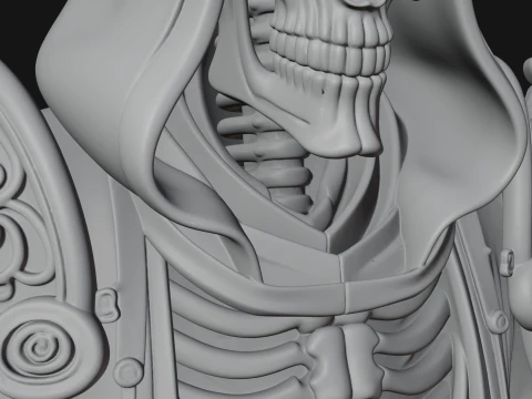 Hooded Skeleton Reaper Bust Statue Design 2 - 3D Print Model 3D Print Model