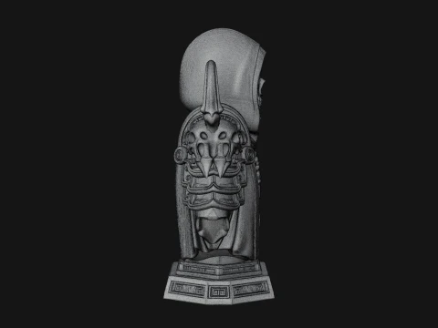Hooded Skeleton Reaper Bust Statue Design 2 - 3D Print Model 3D Print Model