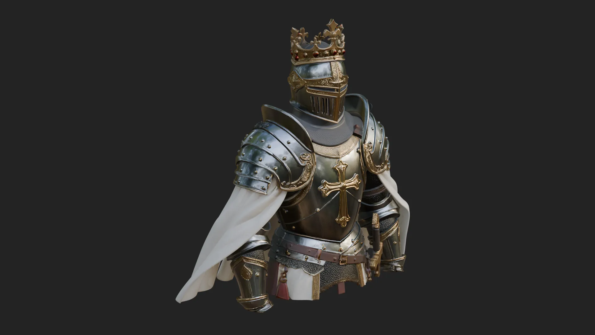 Crusader Knight Bust Statue Design 1 - 3D Print Model 3D Print Model .c4d .max .obj .3ds .fbx .stl .blend 