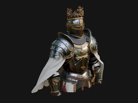 Crusader Knight Bust Statue Design 1 - 3D Print Model 3D Print Model