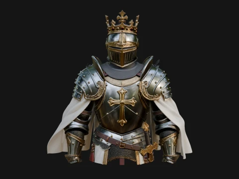 Crusader Knight Bust Statue Design 1 - 3D Print Model 3D Print Model