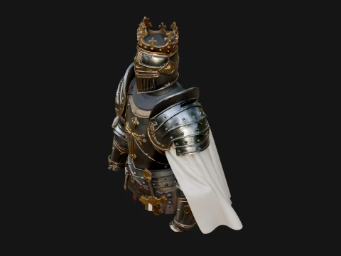 Crusader Knight Bust Statue Design 1 - 3D Print Model 3D Print Model