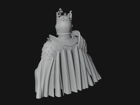 Crusader Knight Bust Statue Design 1 - 3D Print Model 3D Print Model