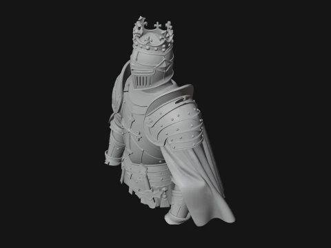 Crusader Knight Bust Statue Design 1 - 3D Print Model 3D Print Model
