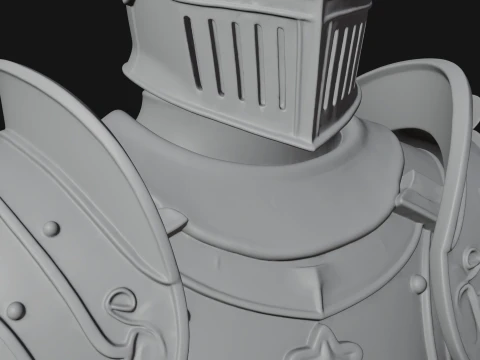Crusader Knight Bust Statue Design 1 - 3D Print Model 3D Print Model