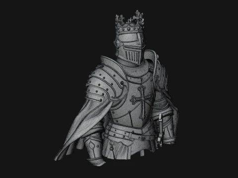 Crusader Knight Bust Statue Design 1 - 3D Print Model 3D Print Model