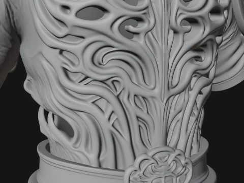 Horned Demon Lord Bust Statue Design 6 - 3D Print Model 3D Print Model