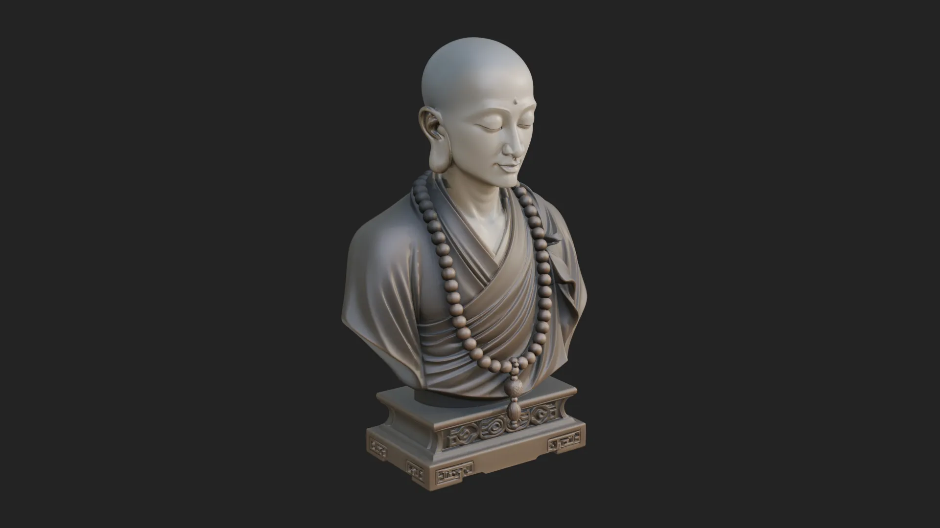 Praying Monk Bust Statue Design 1 - 3D Print Model 3D Print Model .c4d .max .obj .3ds .fbx .stl .blend 