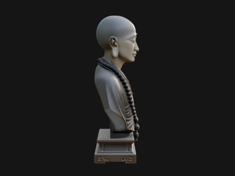 Praying Monk Bust Statue Design 1 - 3D Print Model 3D Print Model
