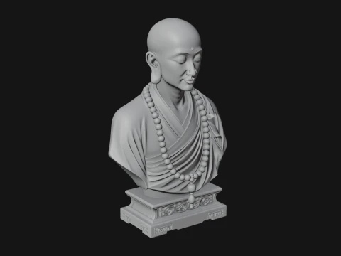 Praying Monk Bust Statue Design 1 - 3D Print Model 3D Print Model
