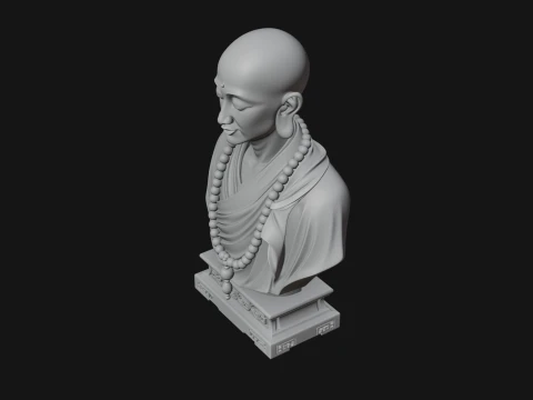 Praying Monk Bust Statue Design 1 - 3D Print Model 3D Print Model