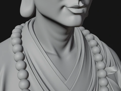 Praying Monk Bust Statue Design 1 - 3D Print Model 3D Print Model