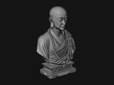 Praying Monk Bust Statue Design 1 - 3D Print Model 3D Print Model