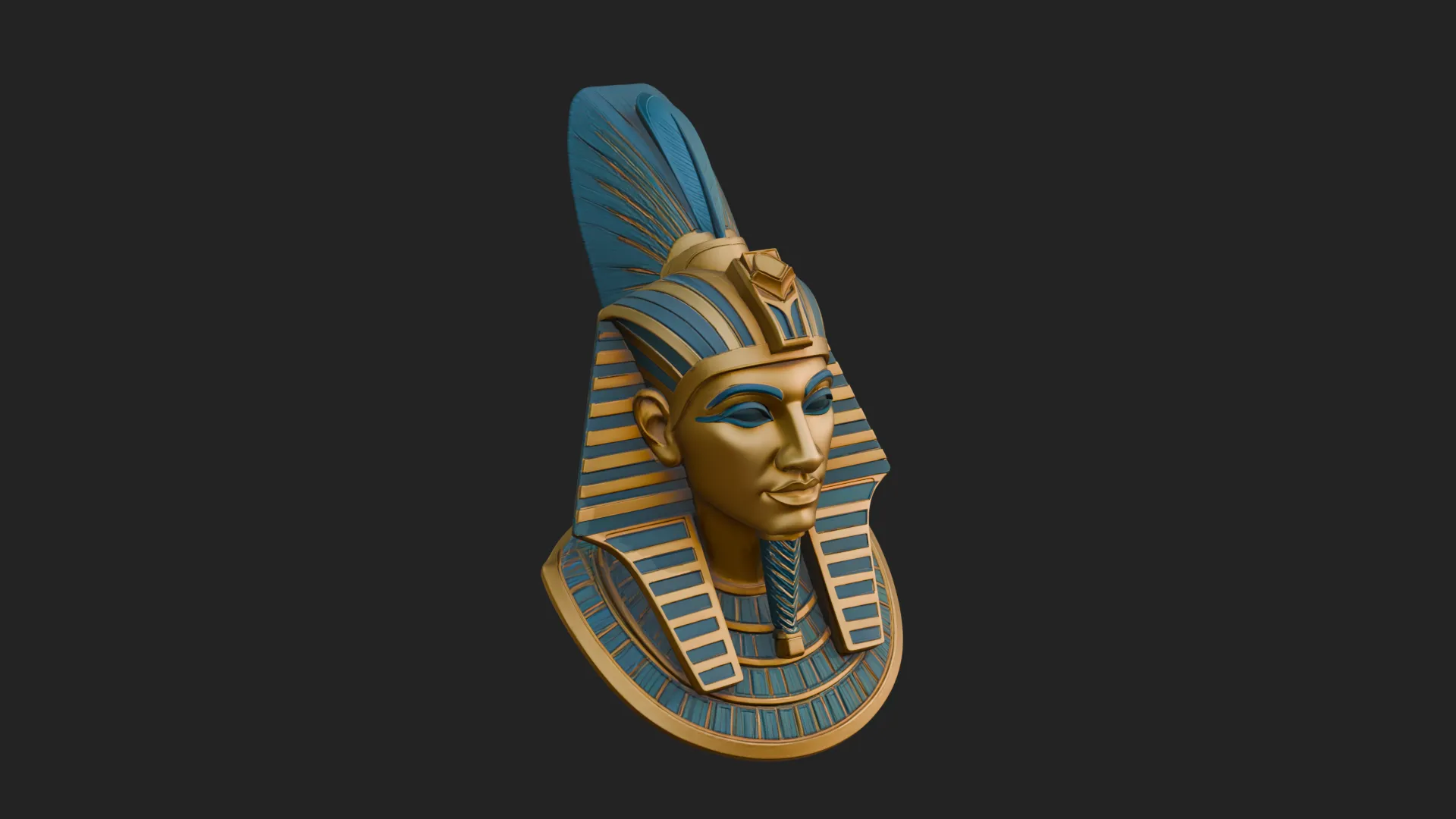 Pharaoh Nemes Bust Statue Design 5 - 3D Print Model 3D Print Model .c4d .max .obj .3ds .fbx .stl .blend