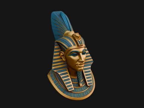 Pharaoh Nemes Bust Statue Design 5 - 3D Print Model 3D Print Model