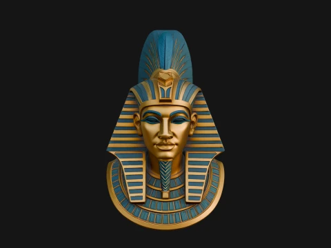 Pharaoh Nemes Bust Statue Design 5 - 3D Print Model 3D Print Model