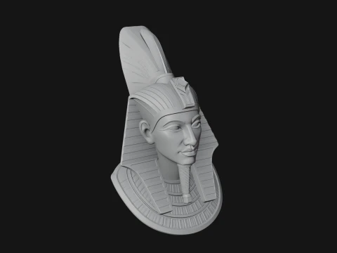 Pharaoh Nemes Bust Statue Design 5 - 3D Print Model 3D Print Model