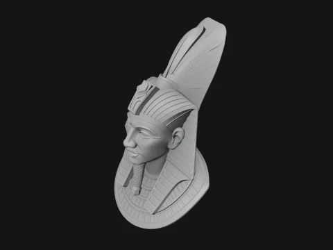 Pharaoh Nemes Bust Statue Design 5 - 3D Print Model 3D Print Model