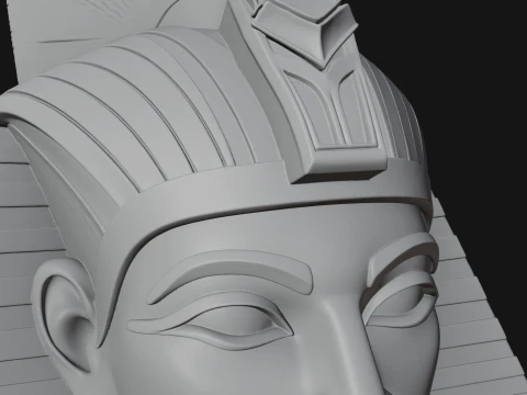 Pharaoh Nemes Bust Statue Design 5 - 3D Print Model 3D Print Model