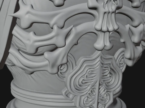Horned Dragon Demon Bust Statue Design 1 - 3D Print Model 3D Print Model