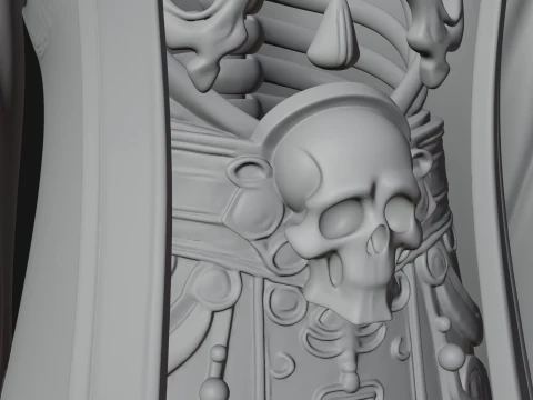 Hooded Skeleton Reaper Bust Statue Design 3 - 3D Print Model 3D Print Model