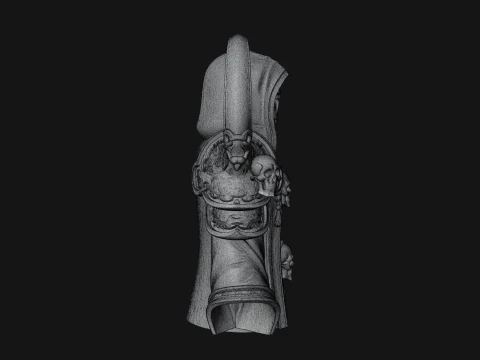Hooded Skeleton Reaper Bust Statue Design 3 - 3D Print Model 3D Print Model