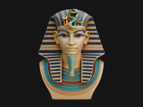 Pharaoh Nemes Bust Statue Design 6 - 3D Print Model 3D Print Model
